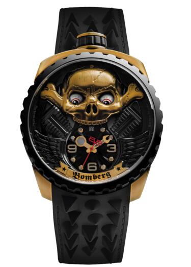 Review Bomberg BOLT-68 Skull Rider Hell Gold BS47APBA.056-2.3 Watch replica